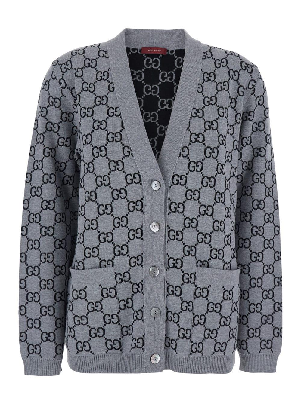 gucci gg supreme reversible cardigan