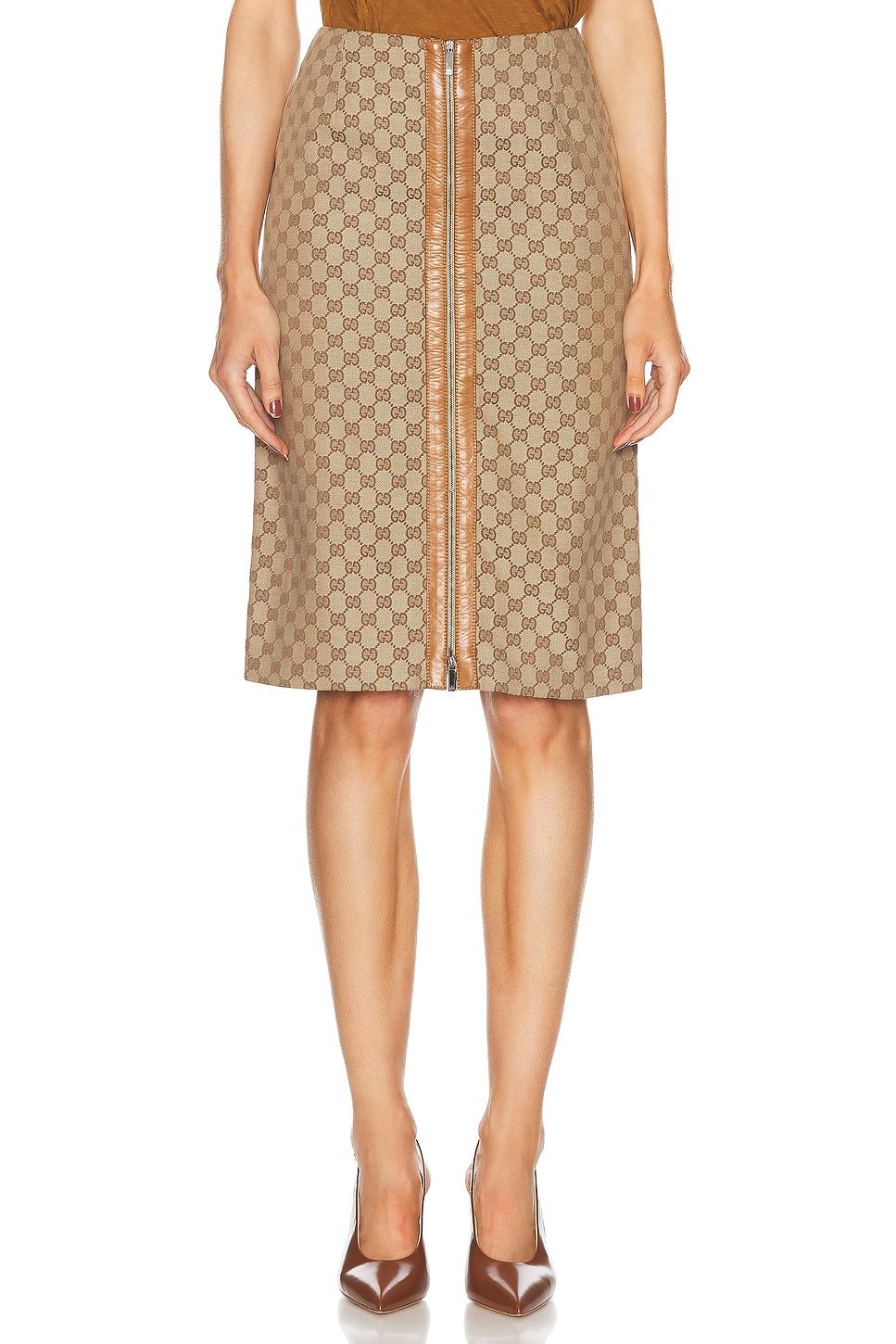 gucci gg zip pencil skirt