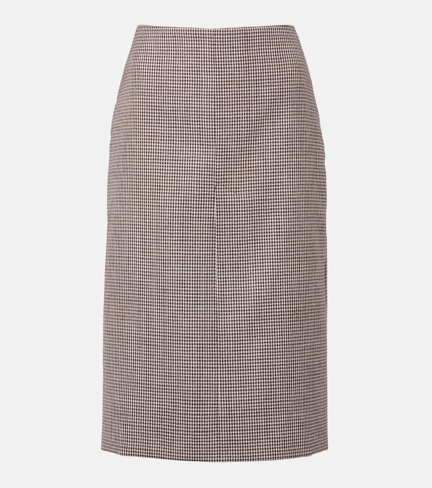 gucci gingham wool midi skirt