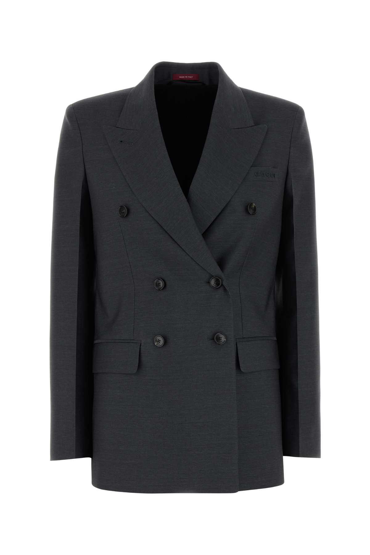 gucci graphite wool blazer