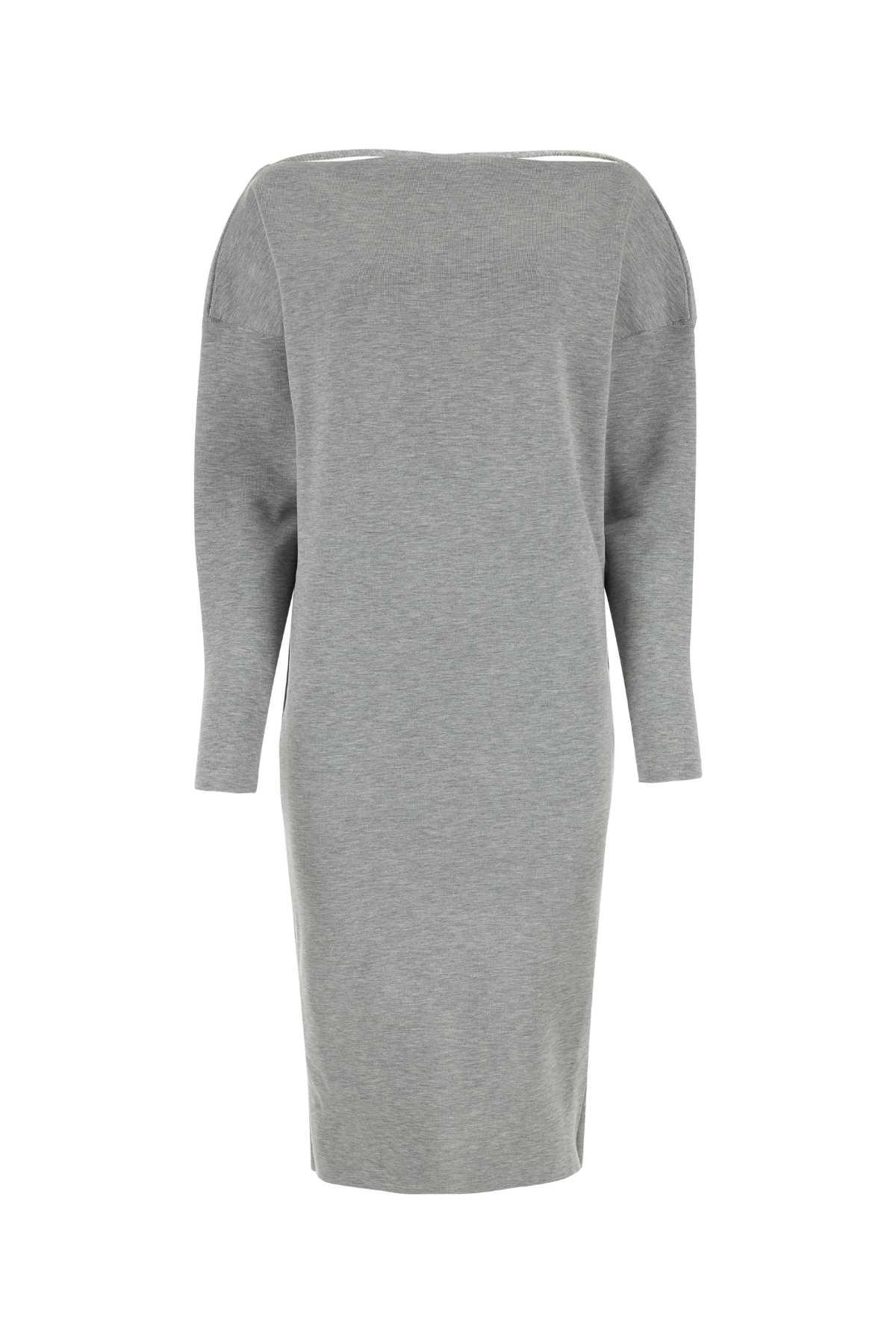 gucci grey stretch wool blend dress