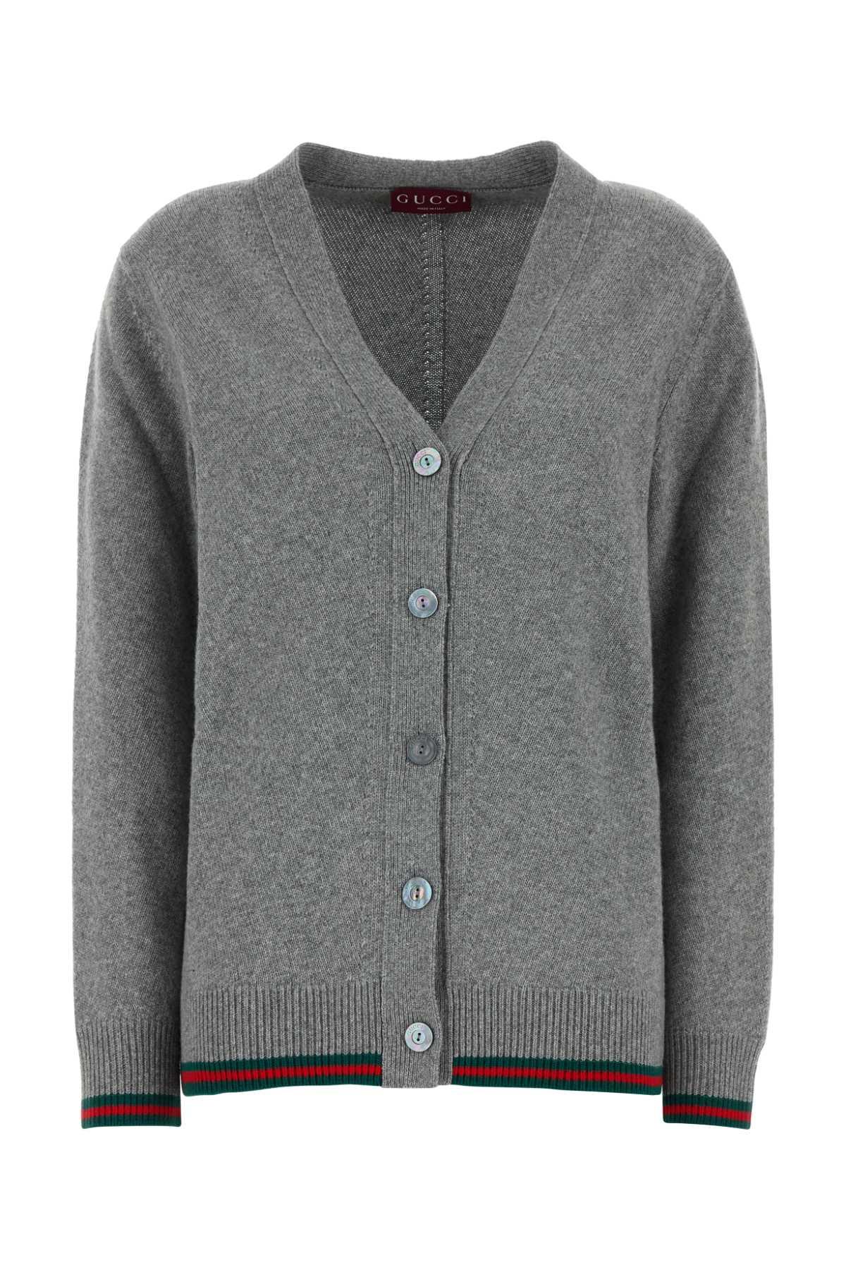 gucci grey wool blend cardigan
