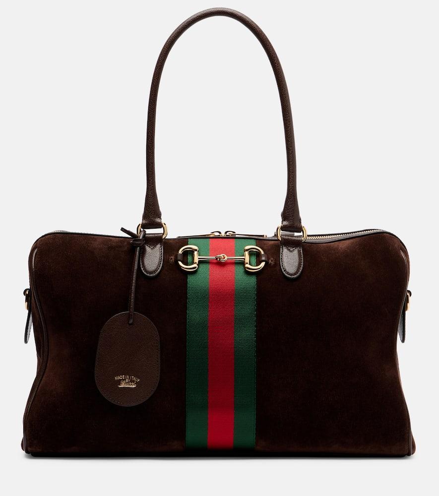 gucci gucci borsetto large suede duffel bag