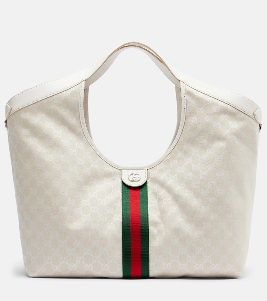gucci gucci giglio gg canvas large tote bag