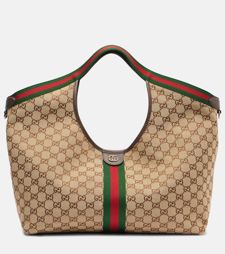 gucci gucci giglio gg canvas large tote bag