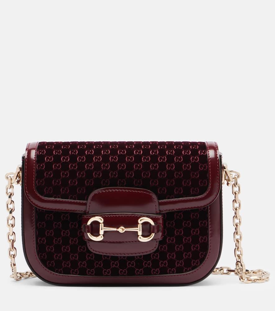 gucci gucci horsebit 1955 small velvet shoulder bag