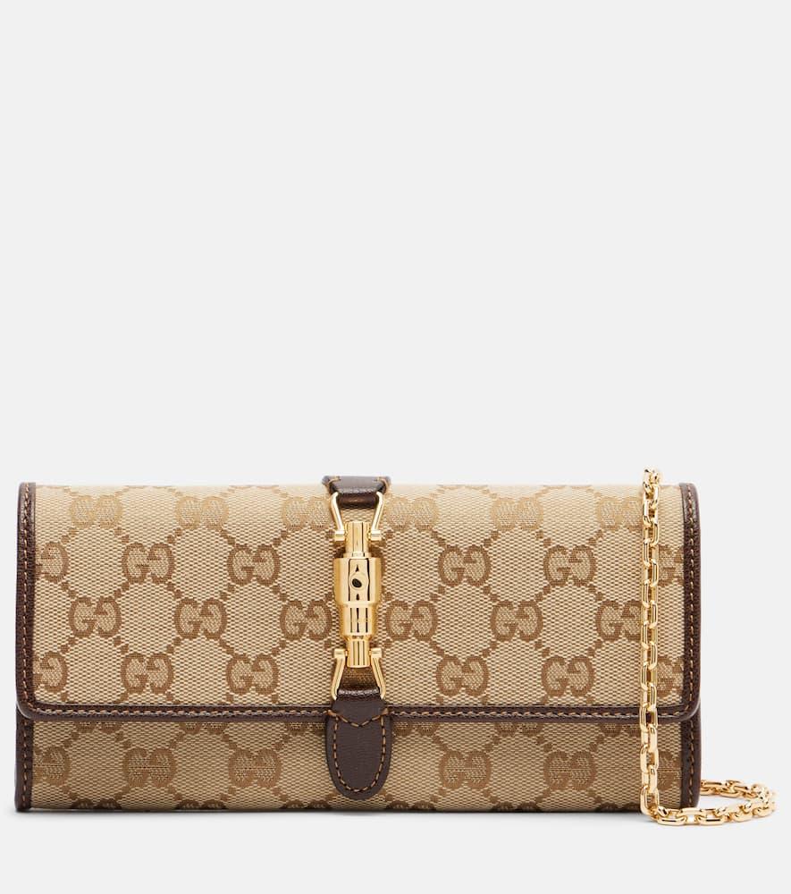 gucci gucci jackie gg canvas clutch