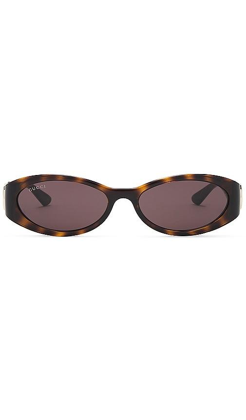 gucci hailey oval sunglasses in brown.
