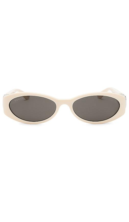 gucci hailey oval sunglasses in ivory.