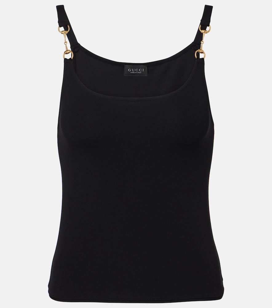 gucci horsebit crêpe jersey tank top