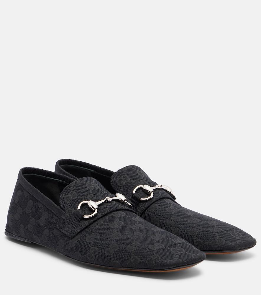 gucci horsebit gg canvas loafers