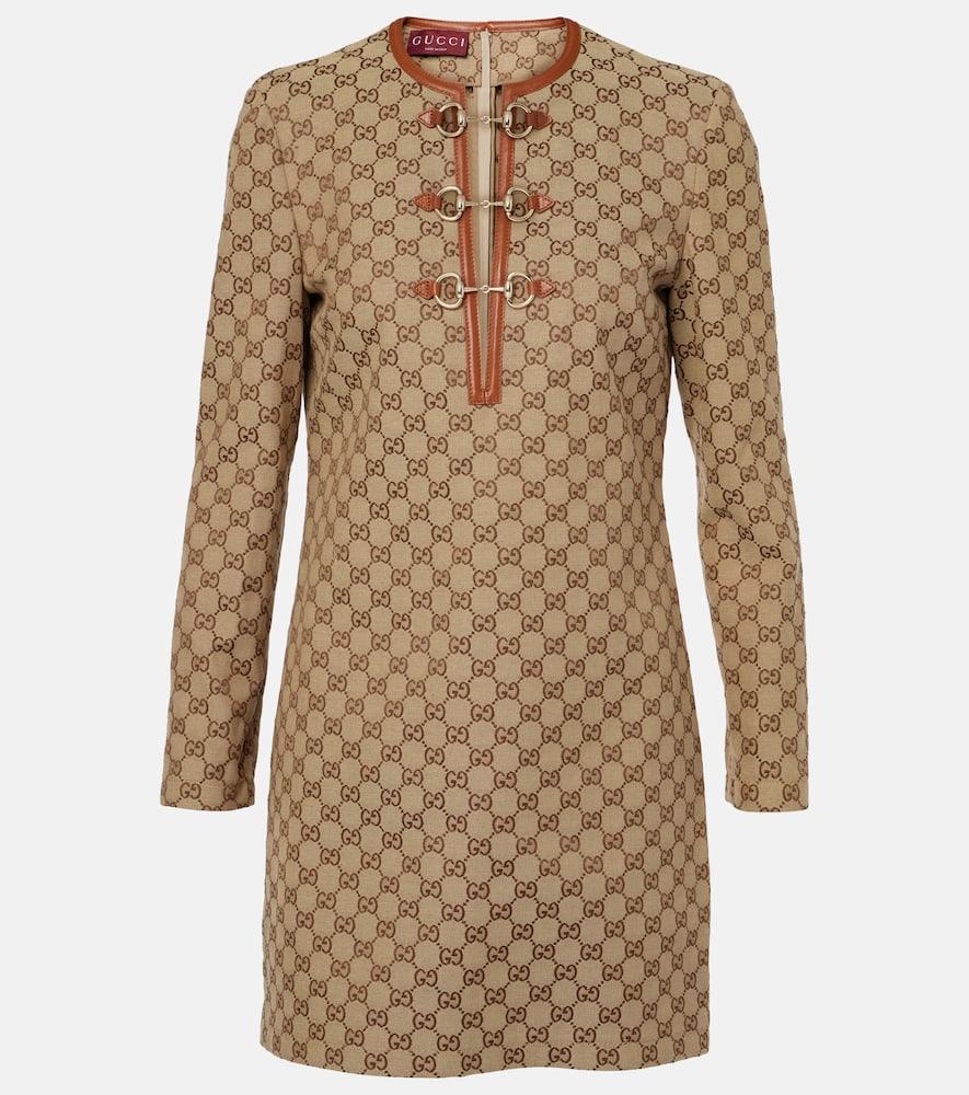 gucci horsebit gg canvas minidress