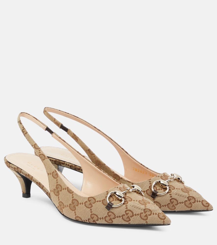 gucci horsebit gg slingback pumps