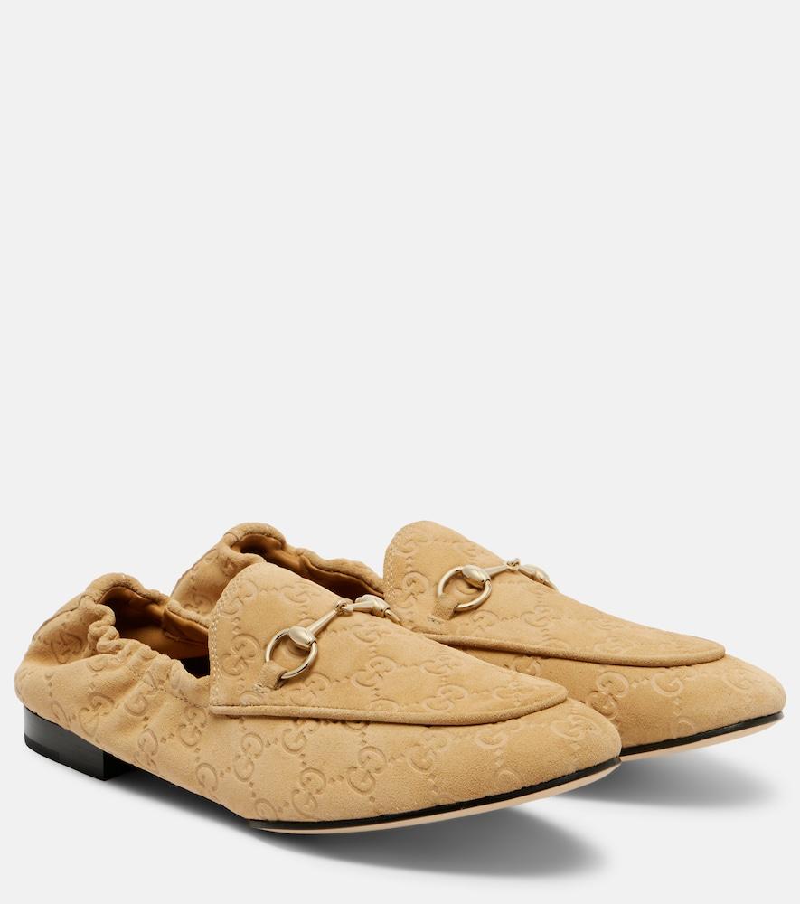 gucci horsebit gg suede loafers