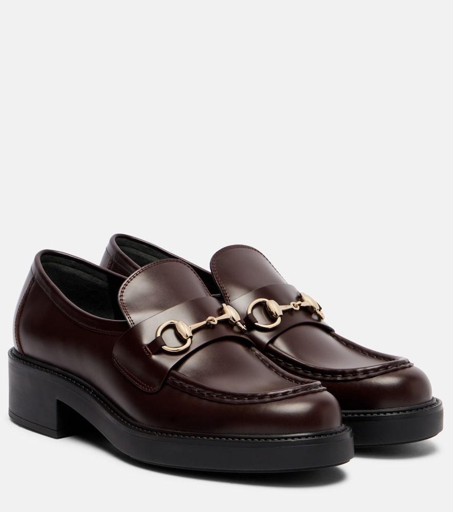 gucci horsebit leather penny loafers