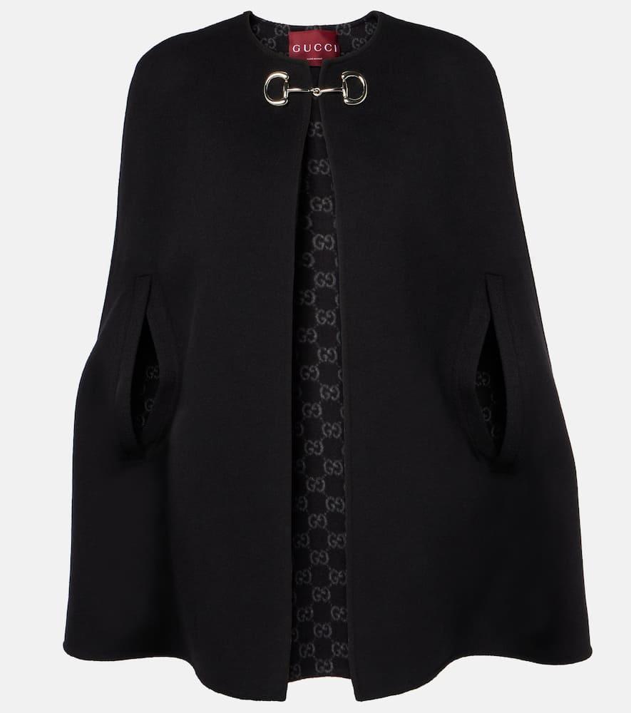 gucci horsebit wool and silk cape