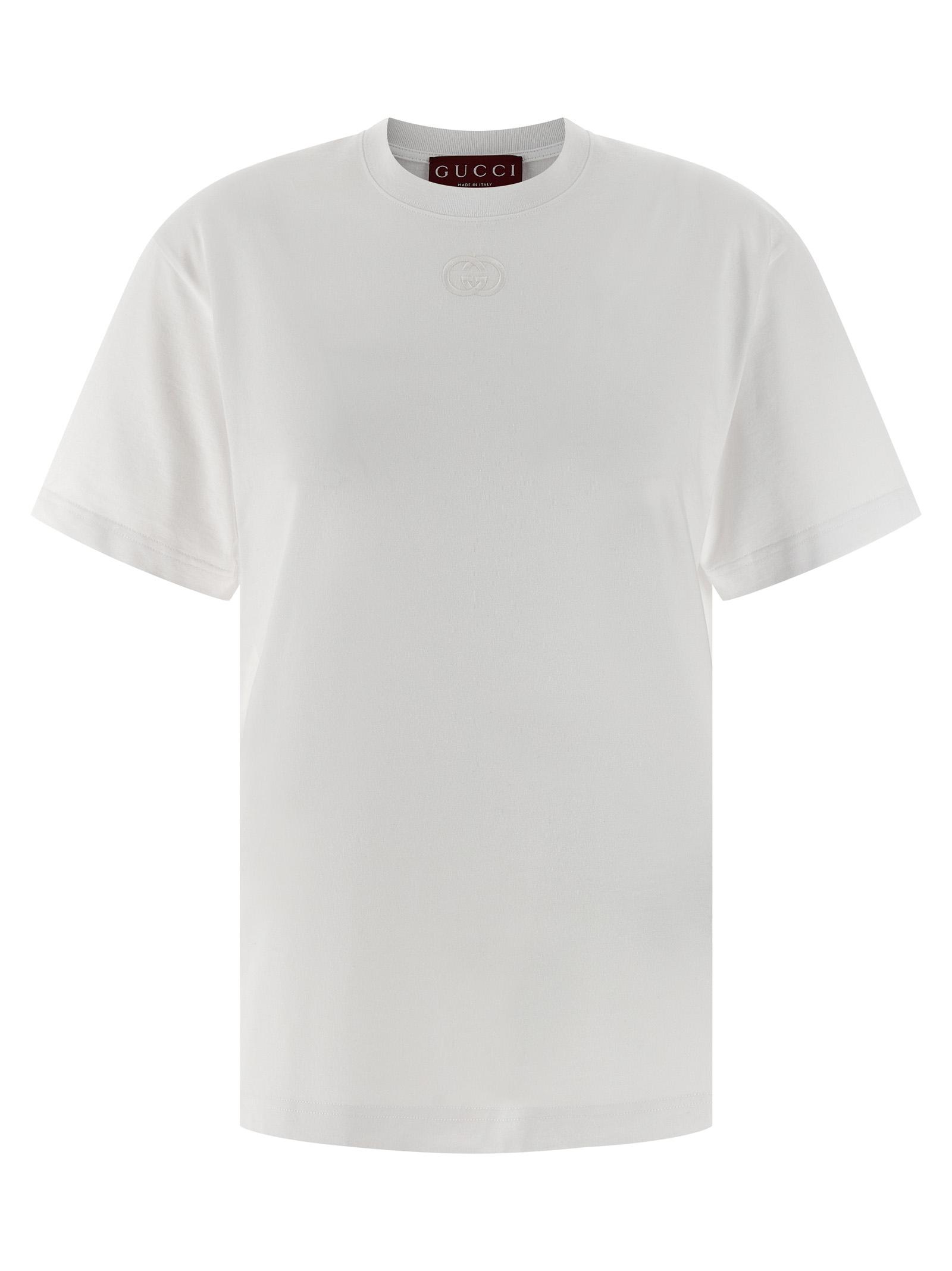 gucci incrocio gg t-shirt white cotton - women