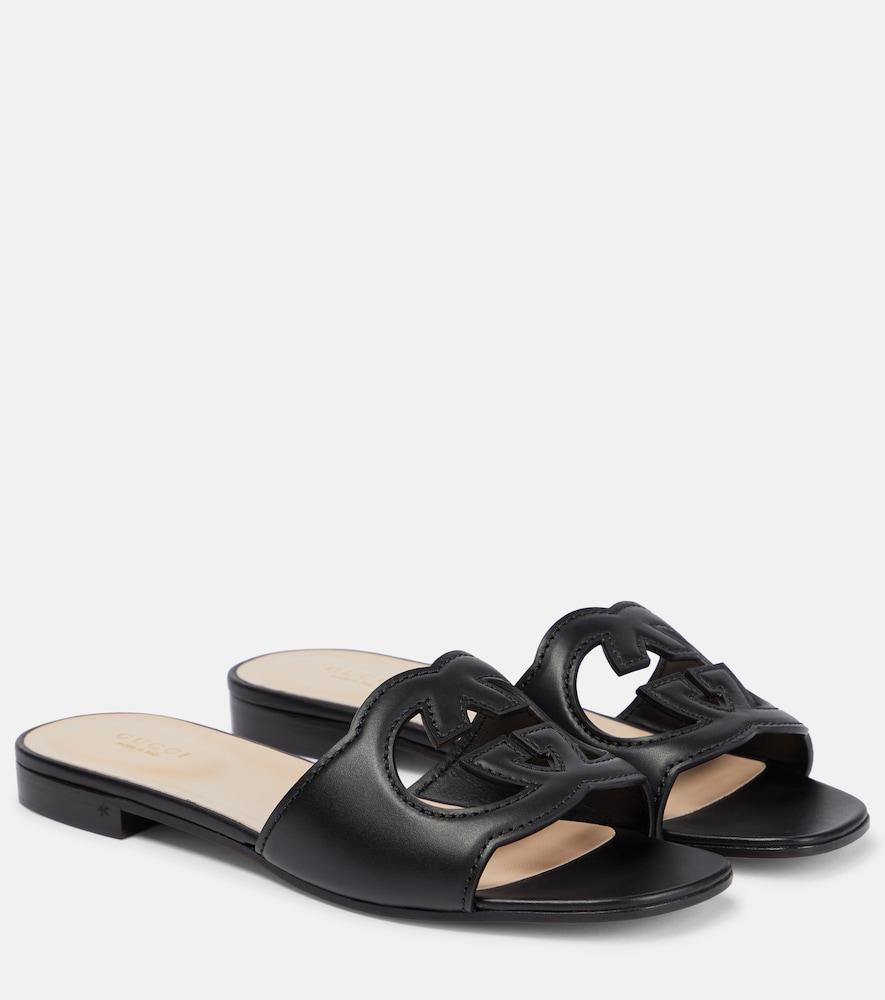 gucci interlocking g cutout leather sandals