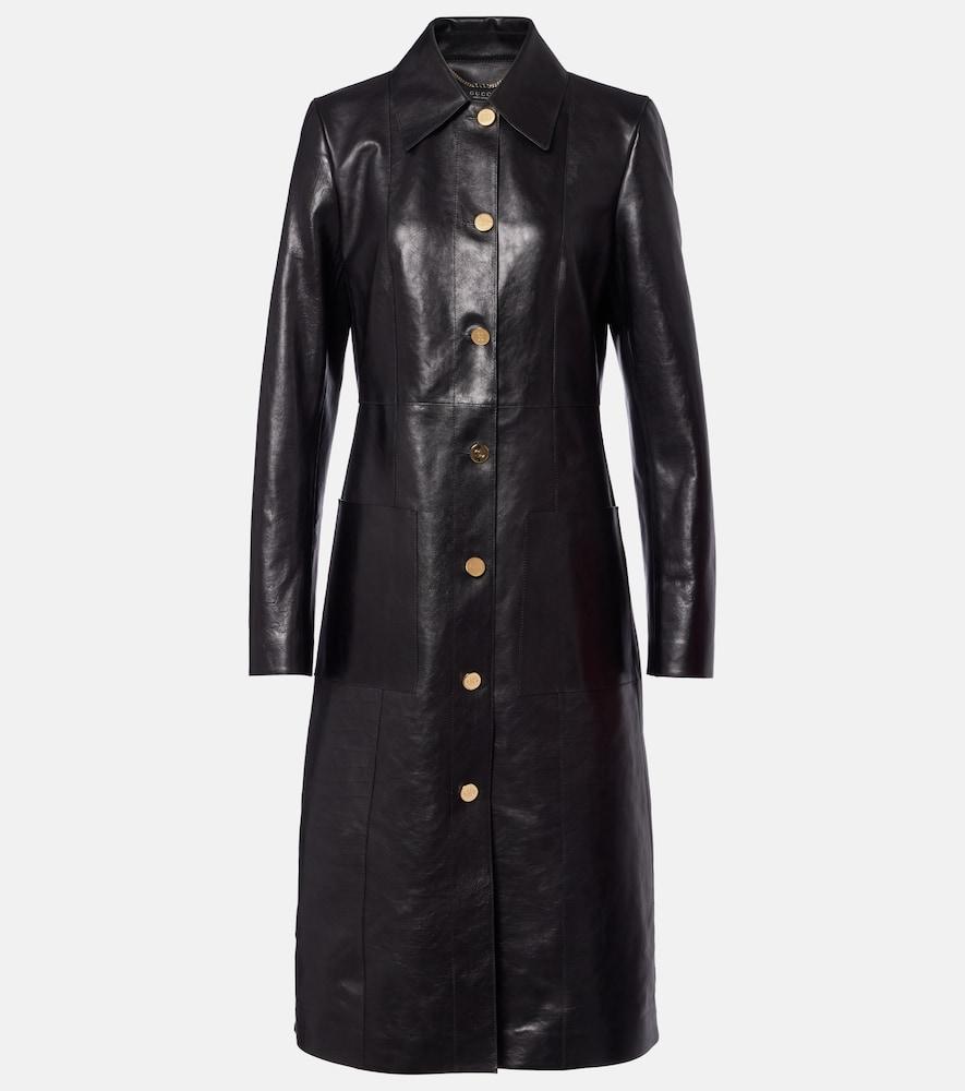 gucci interlocking g leather coat