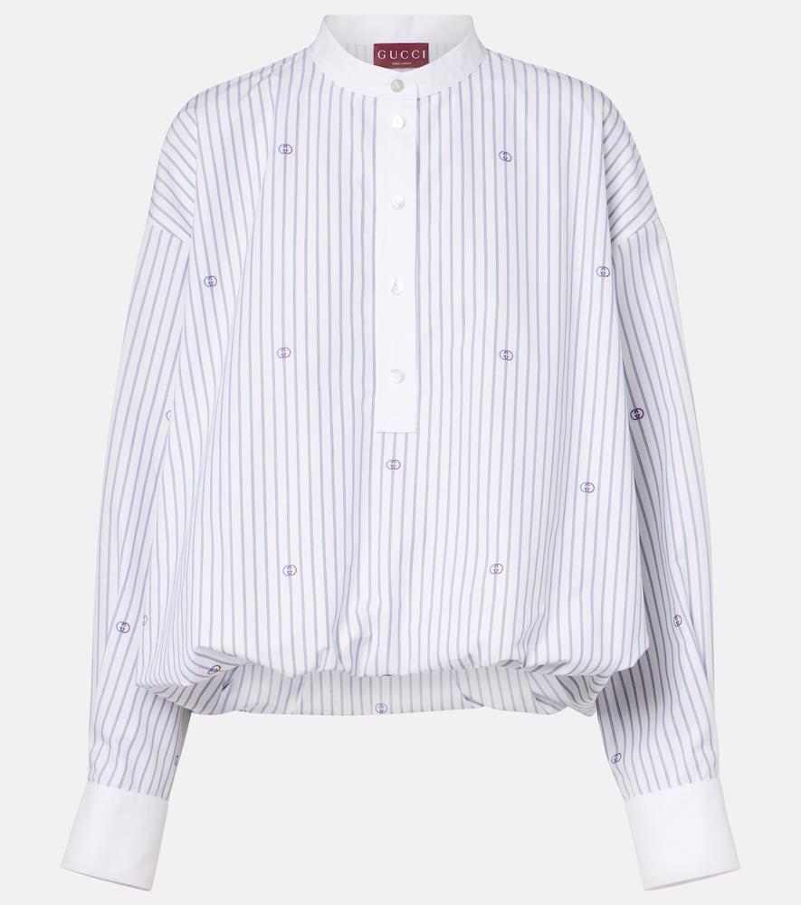 gucci interlocking g pinstripe cotton shirt