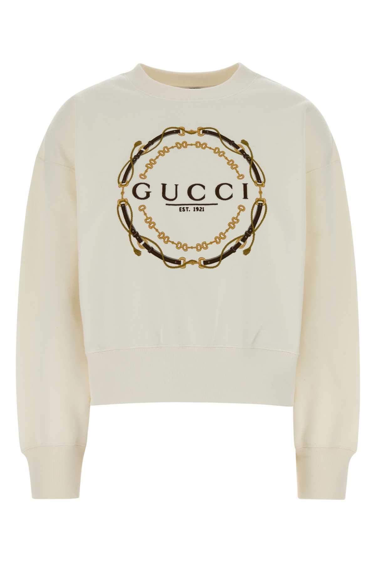 gucci ivory cotton sweatshirt