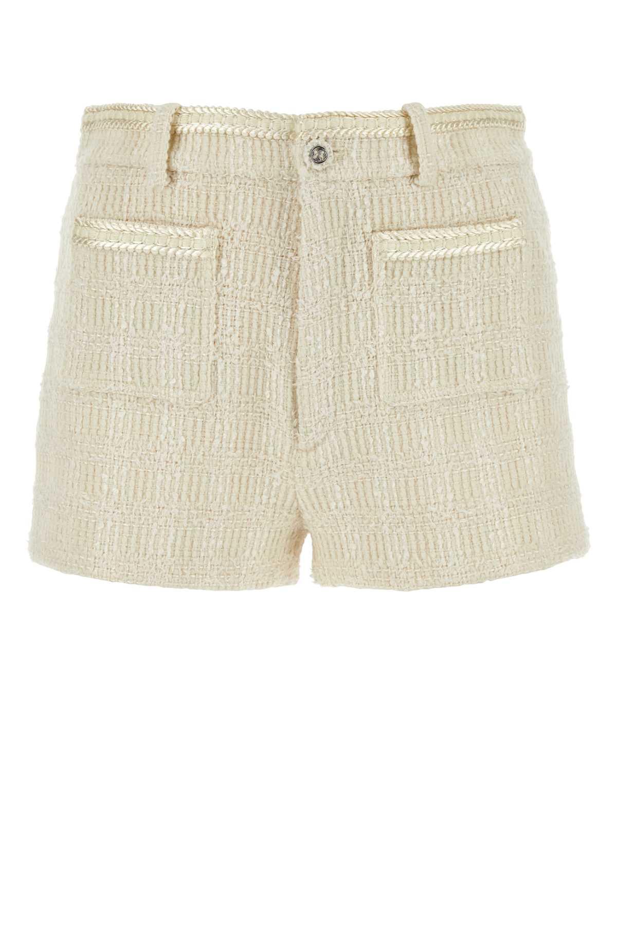 gucci ivory tweed shorts