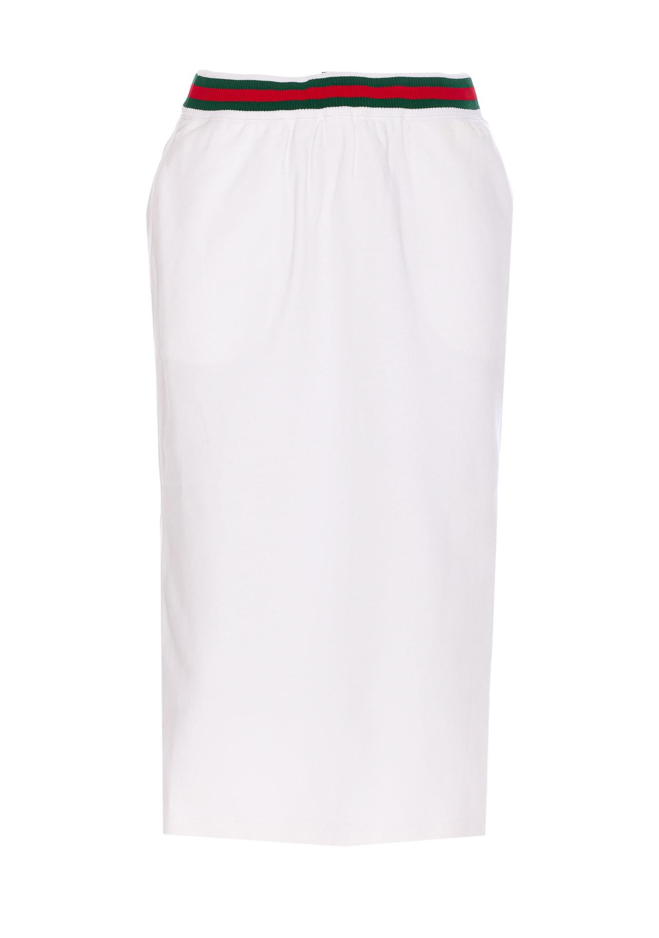 gucci jersey skirt with web print