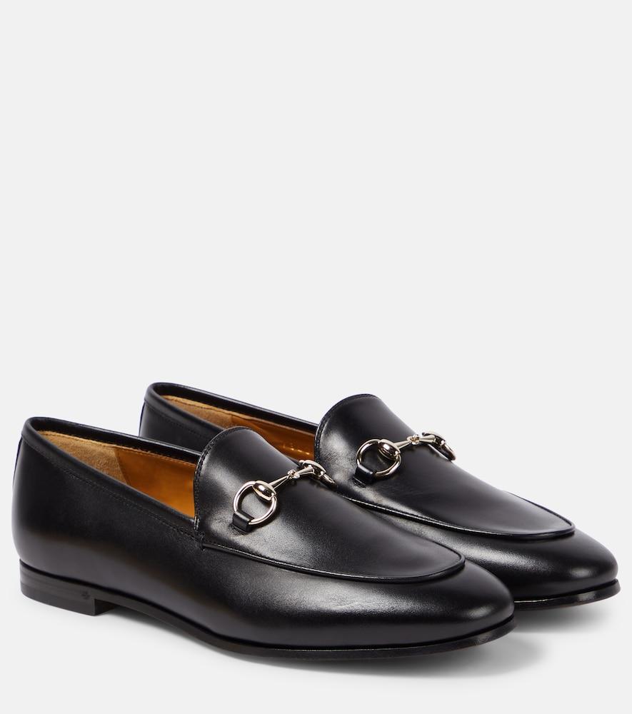gucci jordaan horsebit leather loafers
