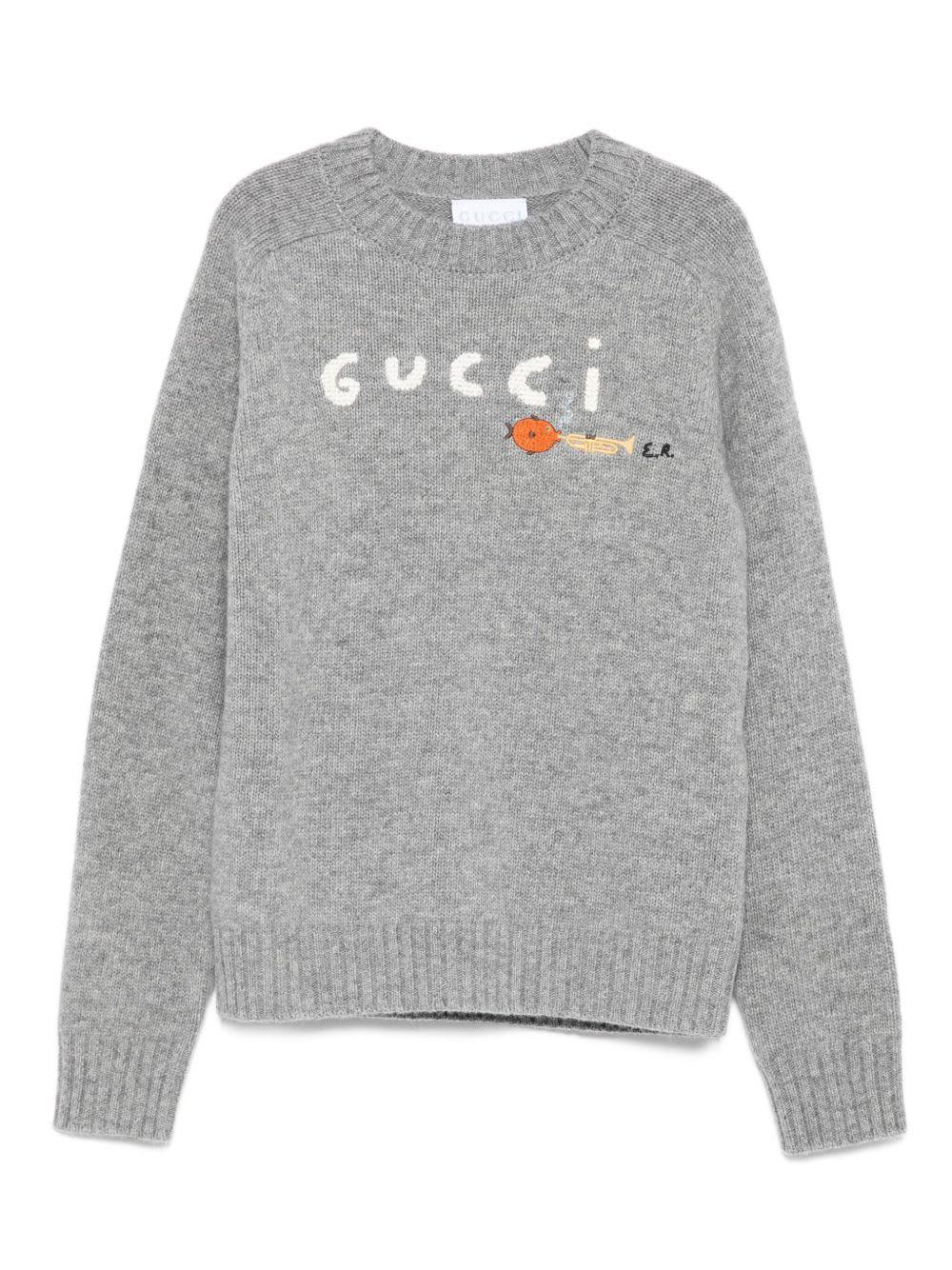 gucci kids wool sweater with embroidery