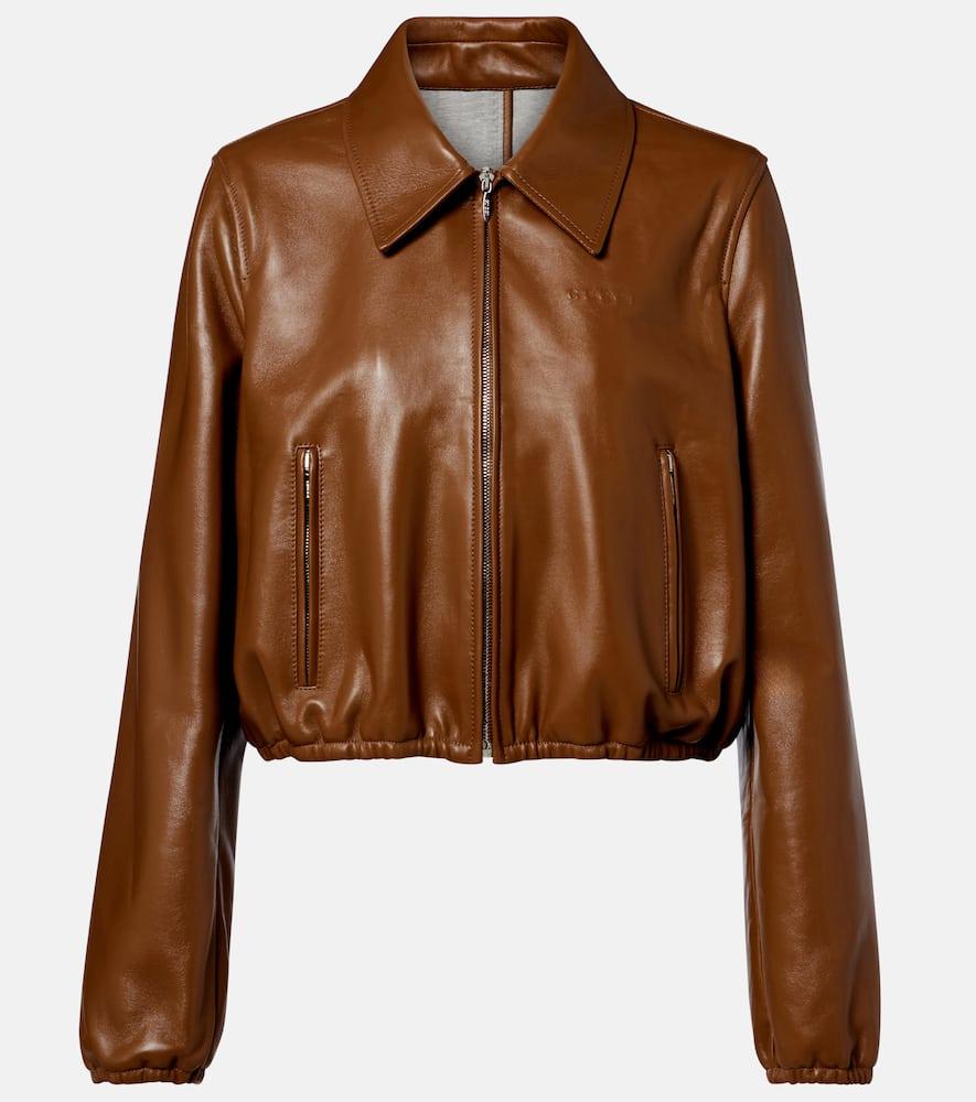 gucci leather bomber jacket