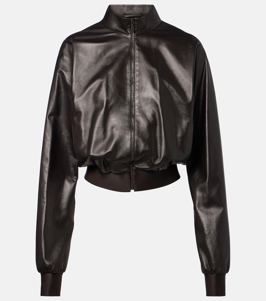 gucci leather bomber jacket