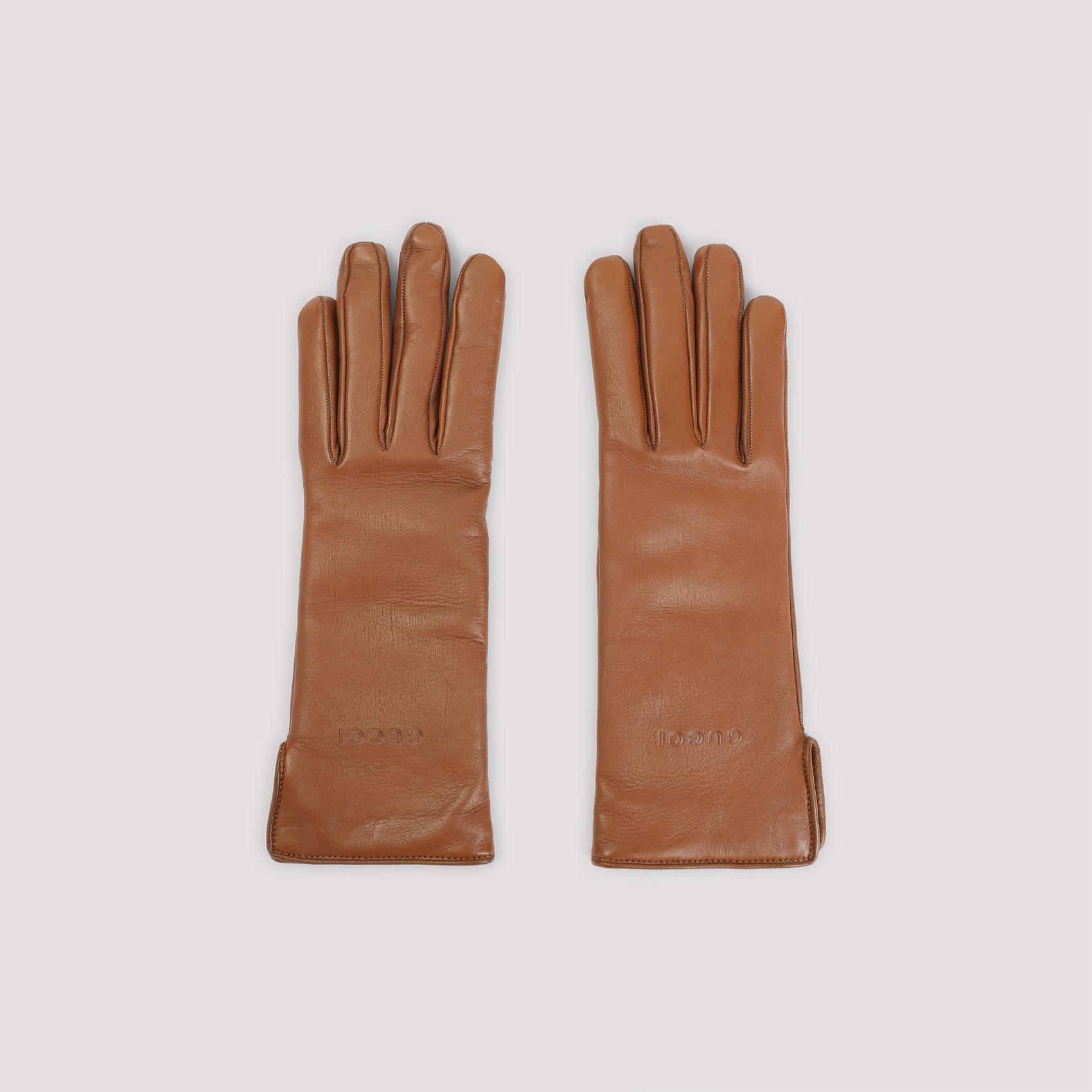 gucci leather gloves nude & neutrals lamb - women