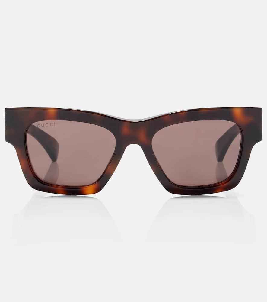 gucci lettering square sunglasses