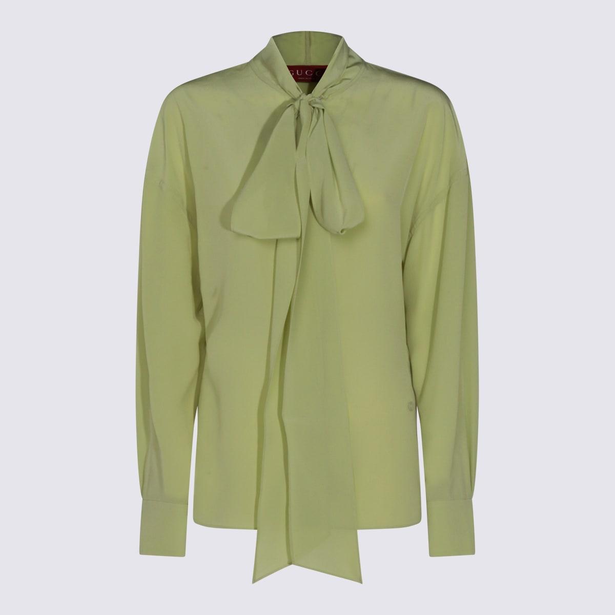 gucci light green silk shirt