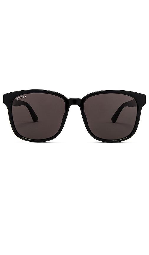 gucci lines square sunglasses in black.