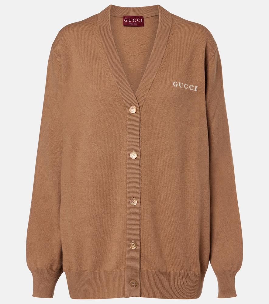 gucci logo cashmere cardigan