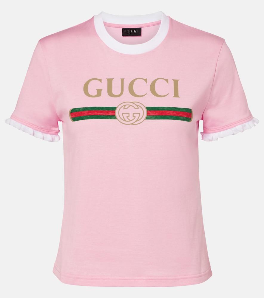 gucci logo cotton jersey t-shirt