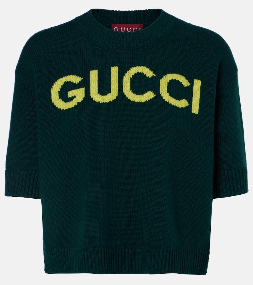 gucci logo wool top