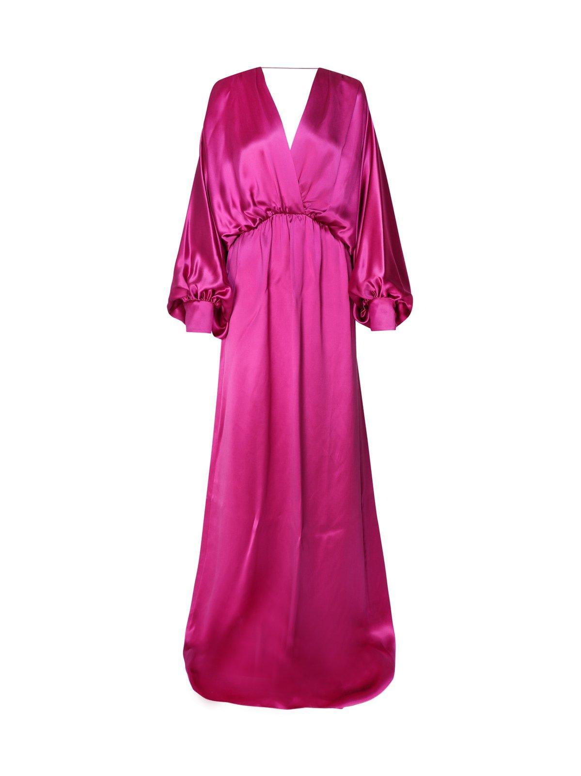 gucci long sleeved v-neck gown