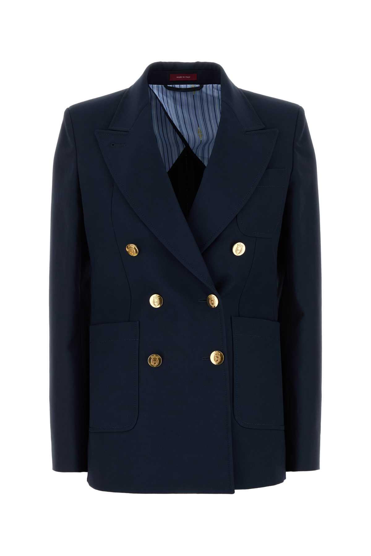 gucci navy blue cotton blazer