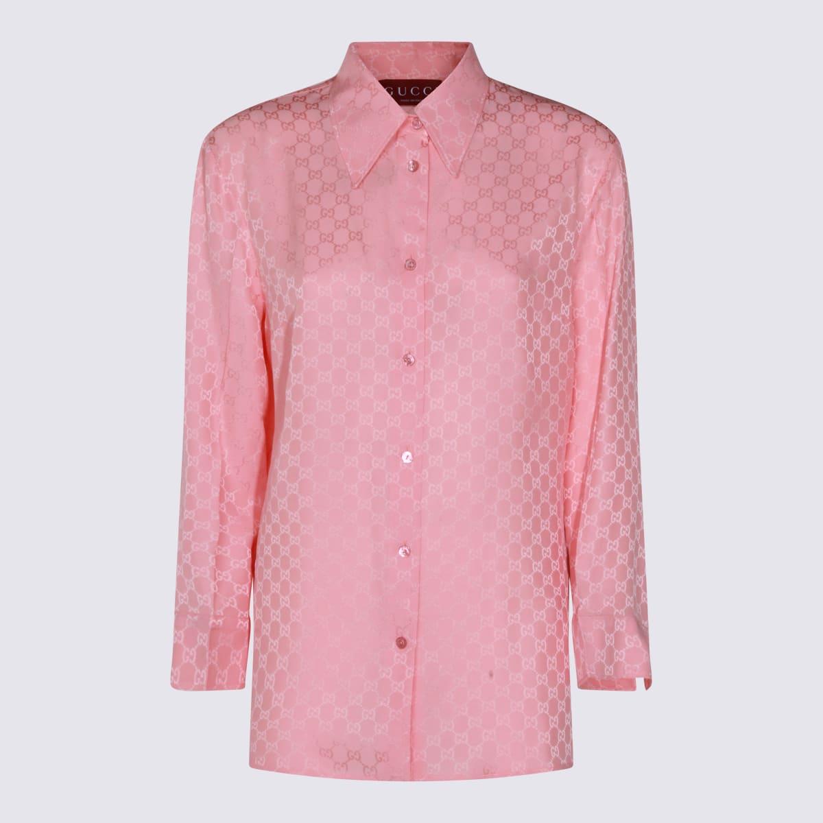 gucci pink silk shirt