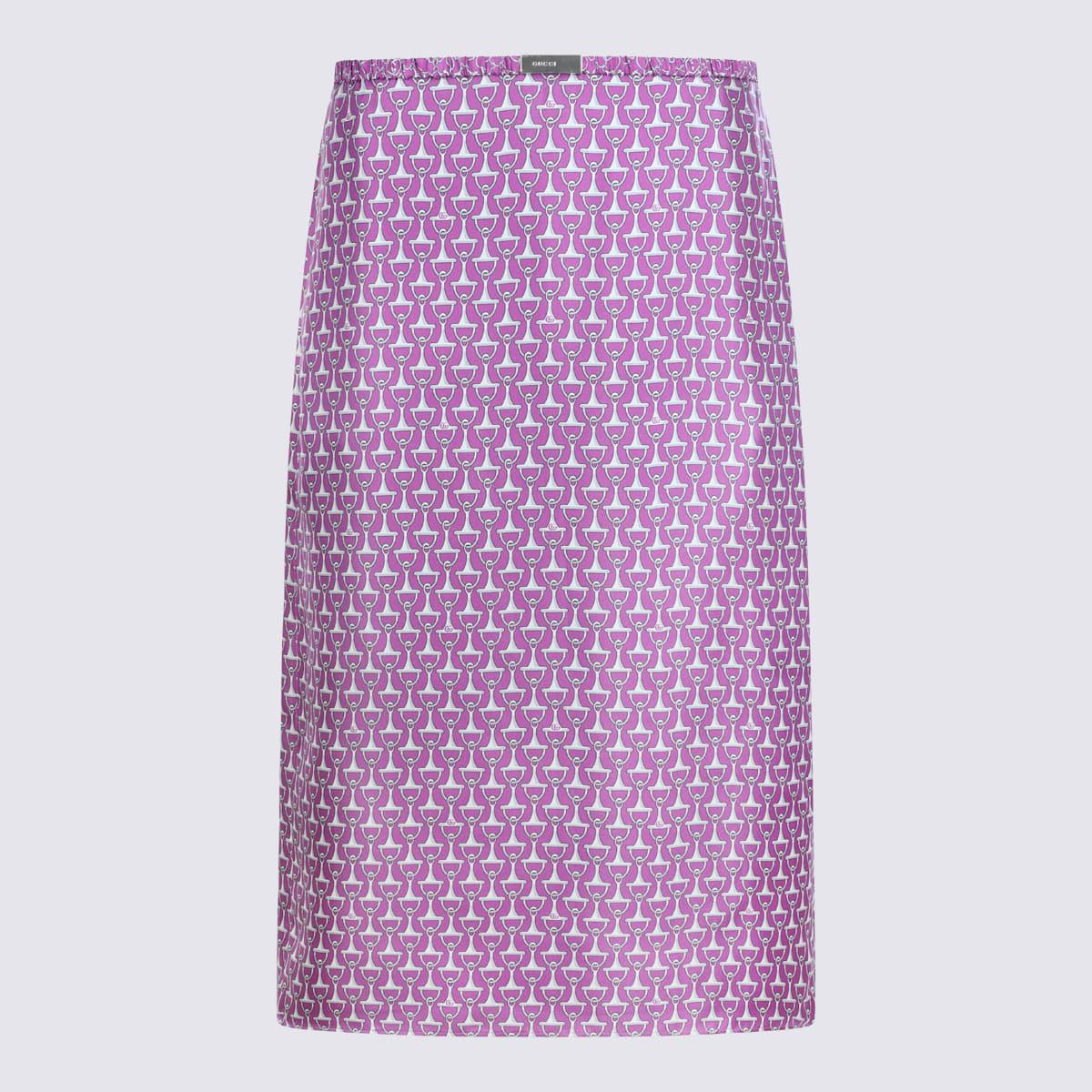 gucci pink silk skirt