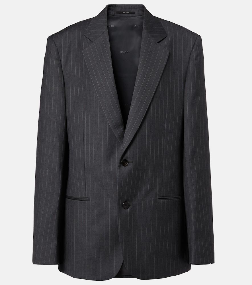 gucci pinstripe wool blazer