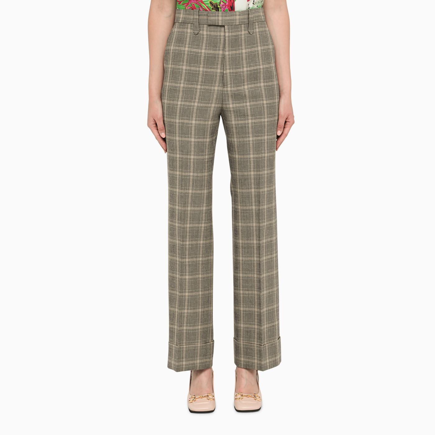 gucci prince of wales check trousers