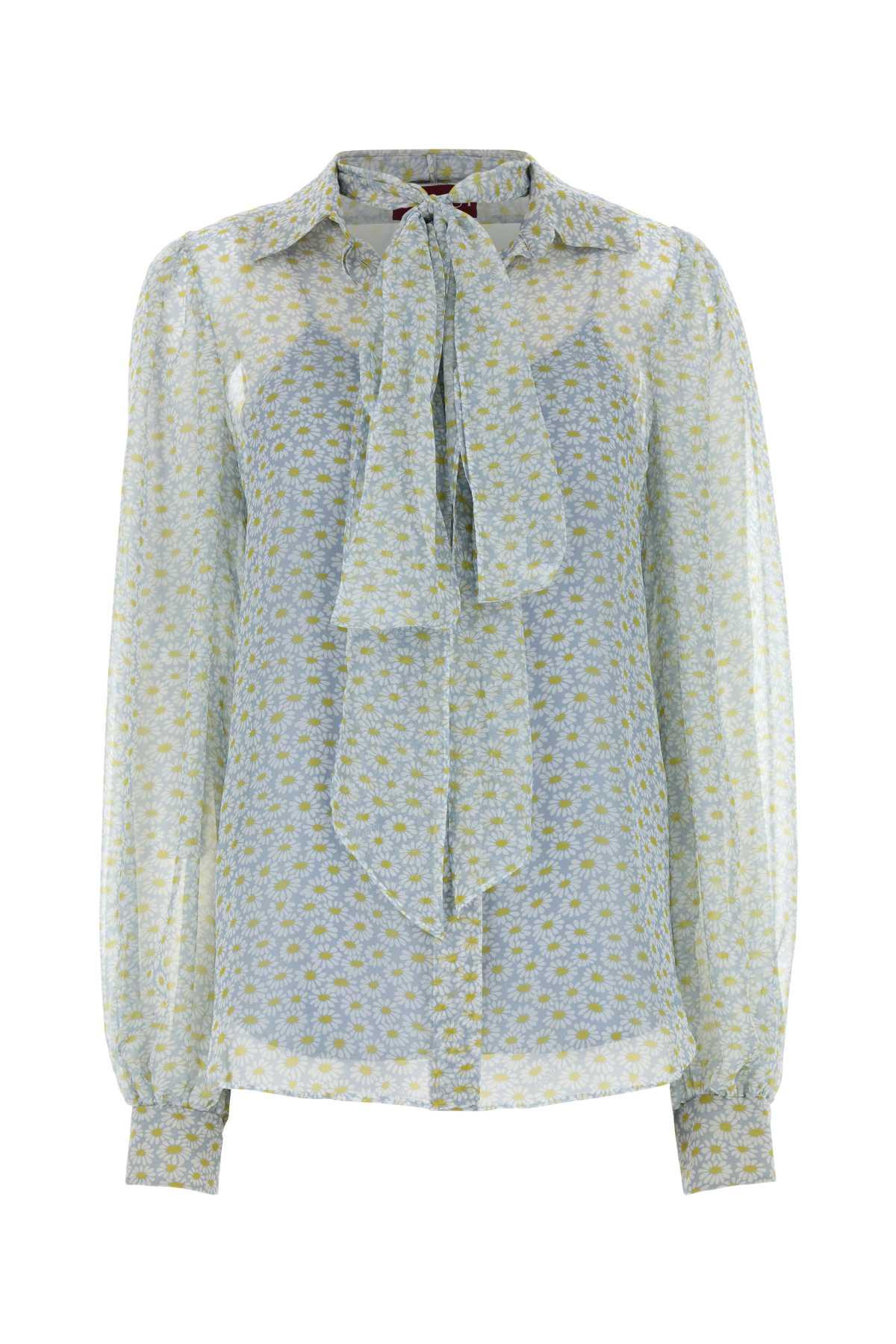 gucci printed chiffon shirt