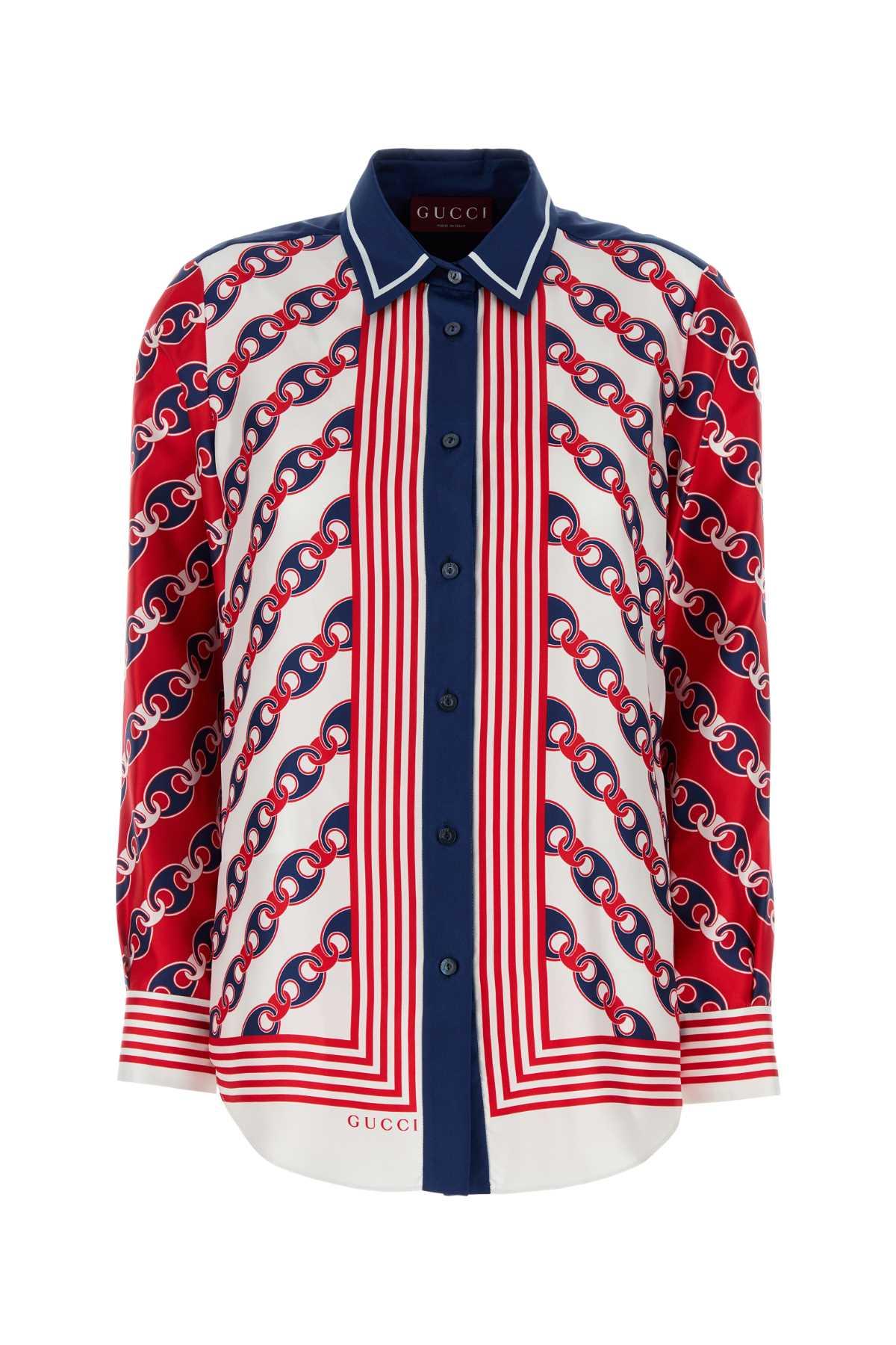 gucci printed silk shirt