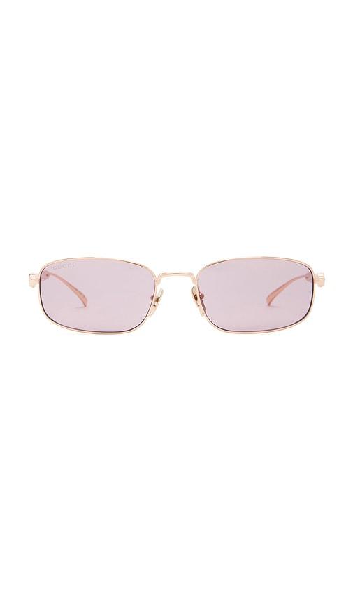 gucci rectangular sunglasses in rose.