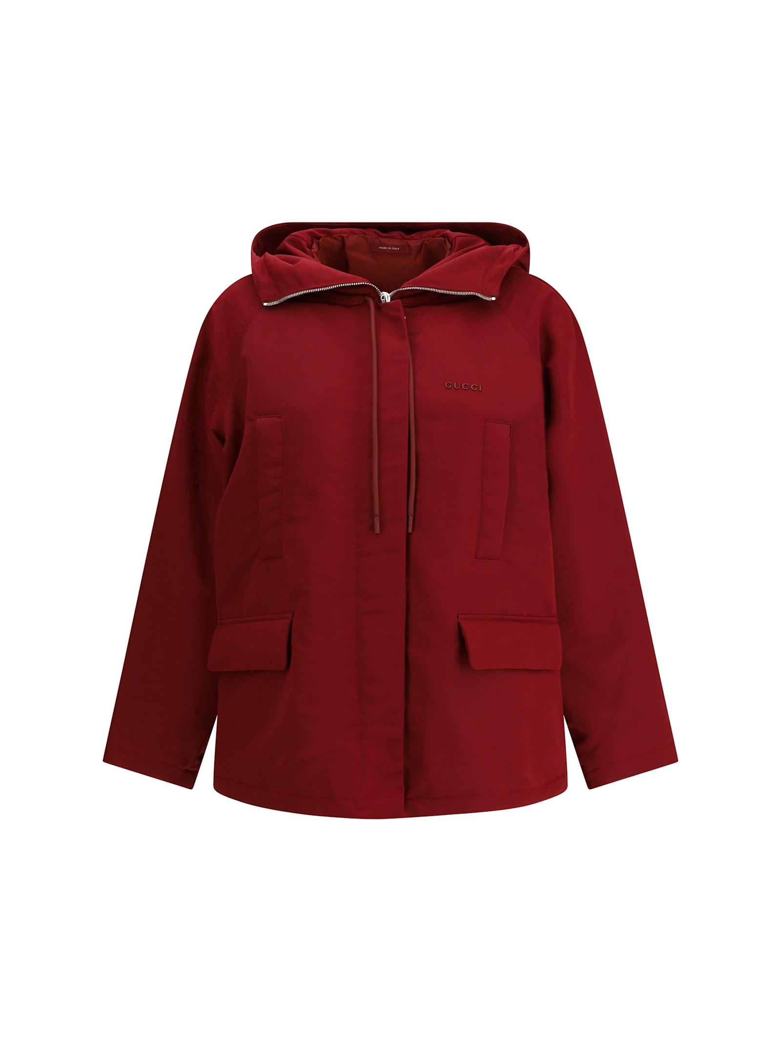 gucci red polyester faille jacket