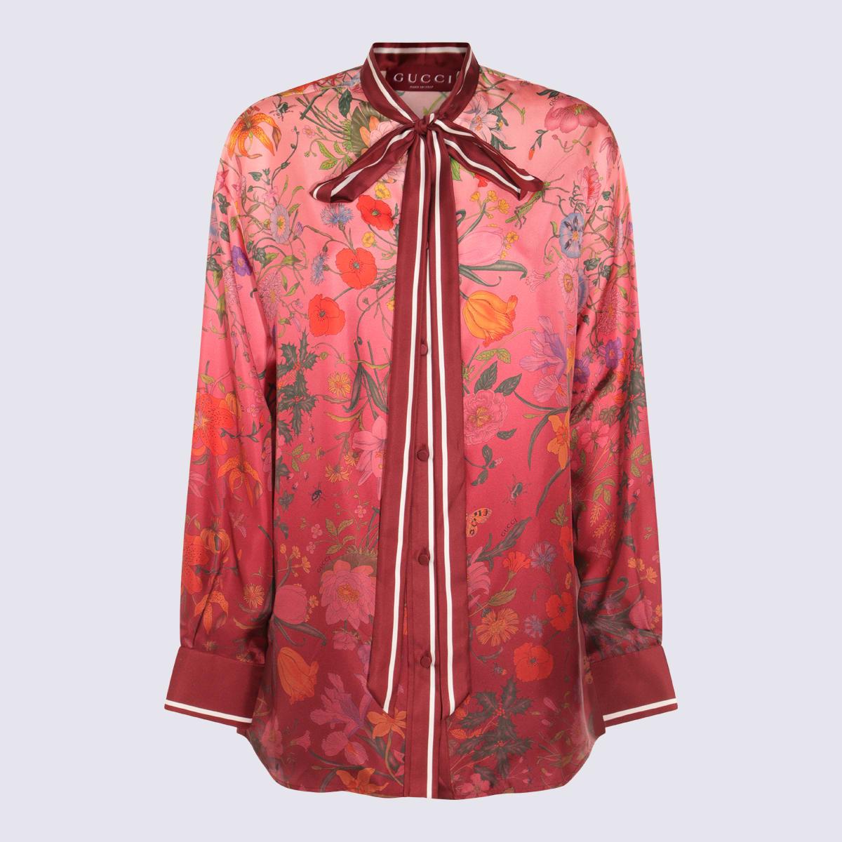gucci red silk shirt