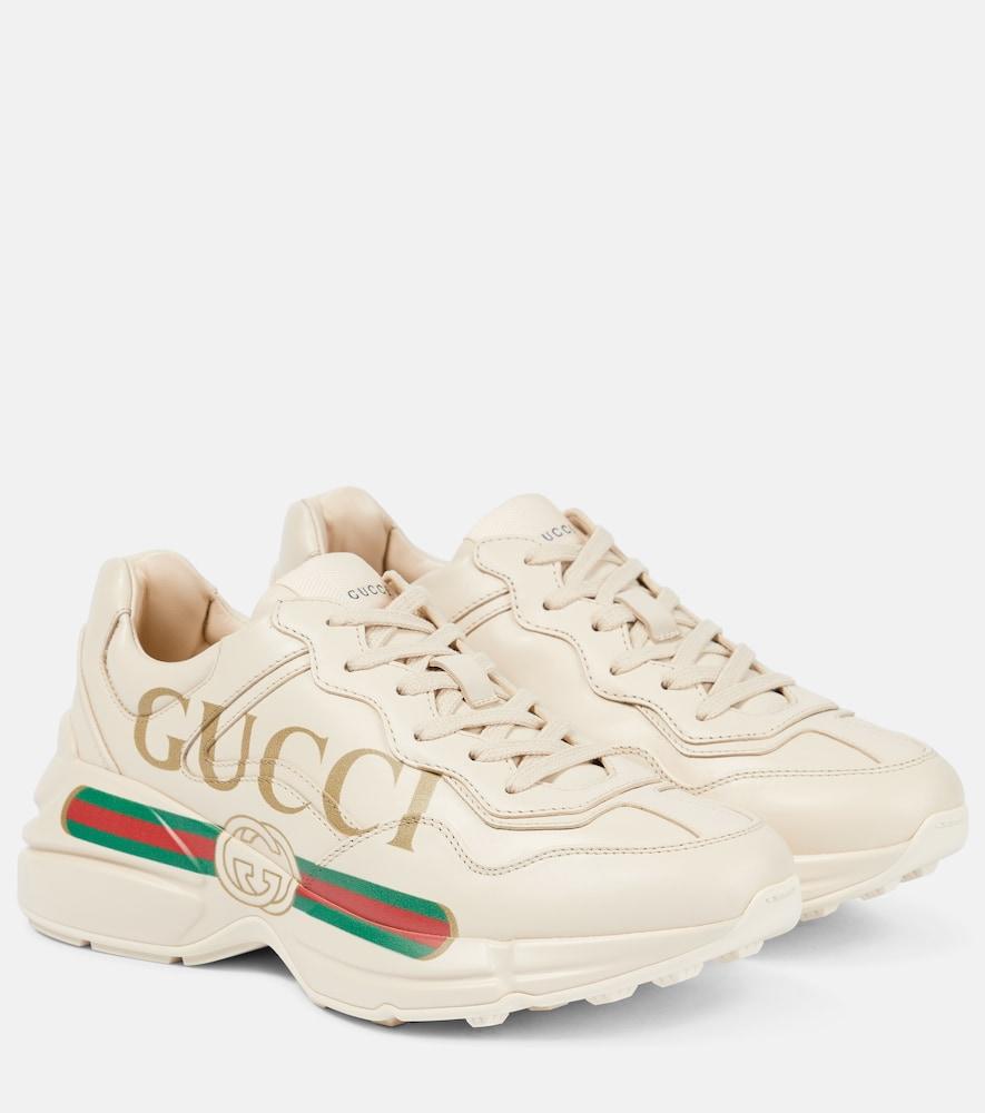 gucci rhyton leather sneakers